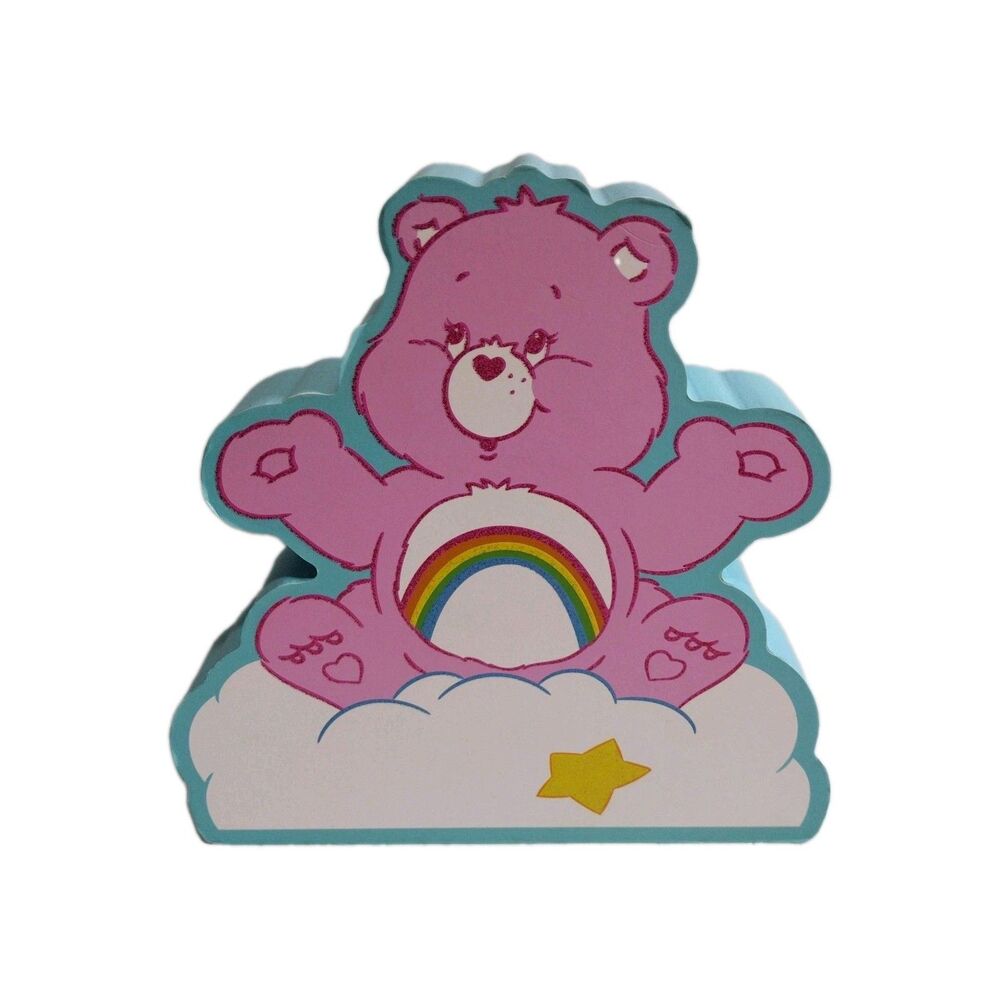 Care Bears Cheer Bear Wall Sign Decorative Wood Die Cut 2023 Nursery Kids Room